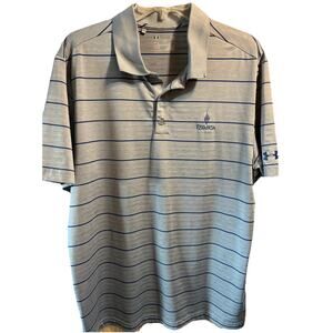 Under Armour Heat Gear Loose Men’s L Striped 1/4 Button Polyester Polo Shirt